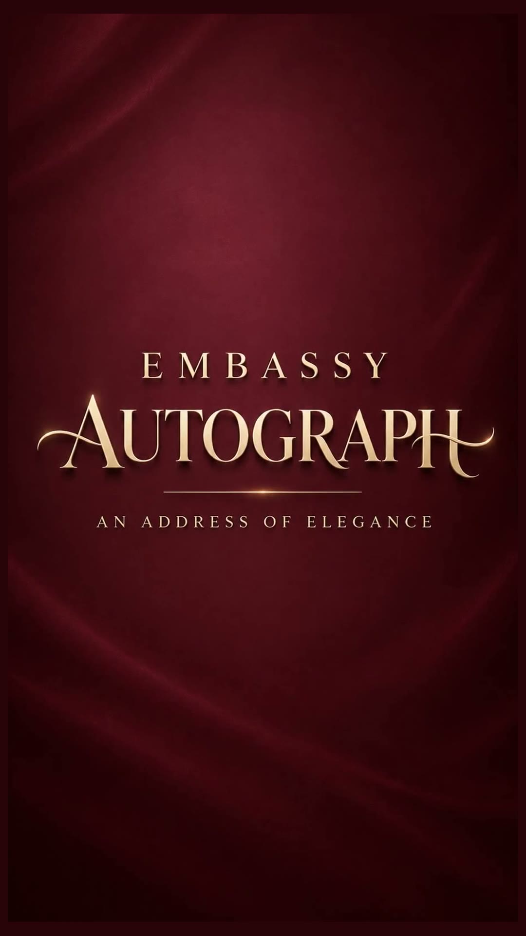 Embassy Autograph project film poster — An Address of Elegance title frame